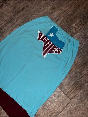 Texas A&M Aggies Aqua Maroon Strapless Tube Game Day Dress L XL